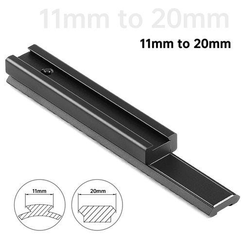 Bontok Dovetail to Picatinny Rail Adapter, 11mm Dovetail to 21mm Upgraded Build-in Locking Screws Picatinny Rail Low Profile Scope Mount Converter Base 3/8" to 7/8" Converter-14 Slots-Black-(1 Pack)