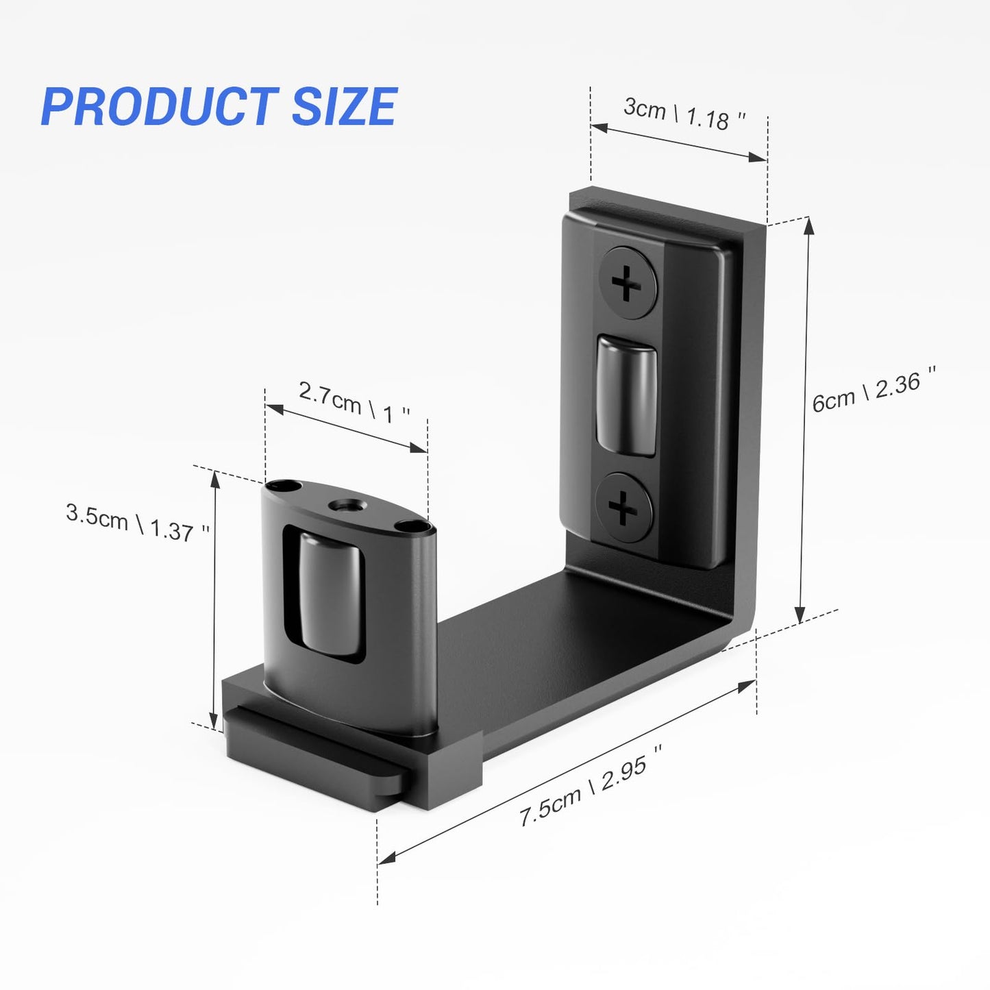 FLYVLIEG Sliding Barn Door Bottom Floor Guide,Adjustable U-Shaped Flat Bottom Design,Smoothly and Quietly,Easy to Install,Wall Mounted,Black, 1 Pcs