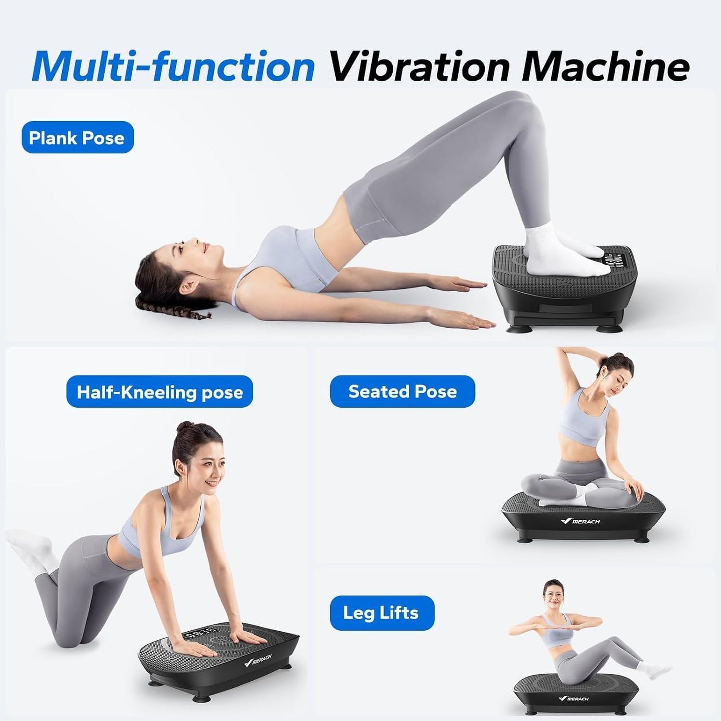 MERACH Vibration Plate - Whole Body Workout Machine with Bluetooth & Silicone Pedal | Home Fitness Equipment