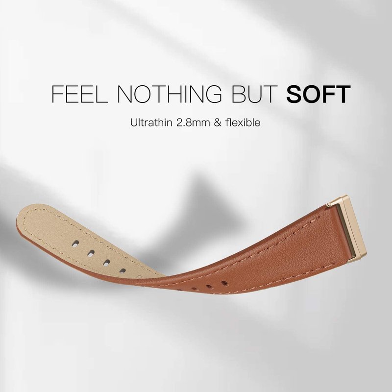 EDIMENS Leather Bands Compatible for Fitbit Versa 3 / Fitbit Versa 4 / Fitbit Sense for Women Men, Genuine Leather Bands Replacement Wristbands Straps Compatible with Versa 3 / Versa 4 / Sense