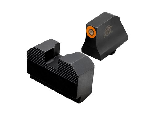 XS SIGHTS Minimalist Tritium Night Sights, Fits Glock Gen 1 – 5 +MOS Pistols, Tritium & Photoluminescent Front w/Serrated Rear fit Glock Suppressor/Optic Height 17,19,19X,22-24,31-36,38,45,47,49