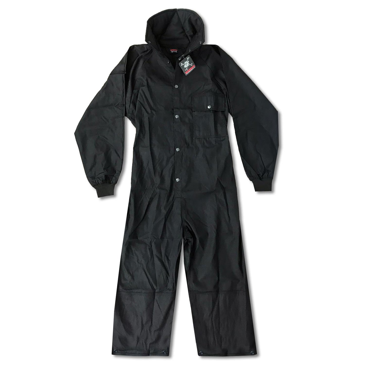 Maddog Durable Ripstop Step-In Coveralls | Full Body Paintball, Airsoft, Mechanic, Outdoor Work Protective Wear Jumpsuit - Tactical Black - X-Small