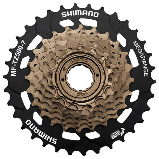 SHIMANO,One Size,Silber/Schwarz,EMFTZ5007434 Tourney/TY MF-TZ500 7-Speed Multiple Freewheel, 14-34 Tooth, Default