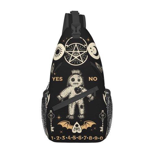 BCQJNB Goth Coffin Horror Gothic Sling Backpack Crossbody Shoulder Bag Travel Hiking Daypack Gifts