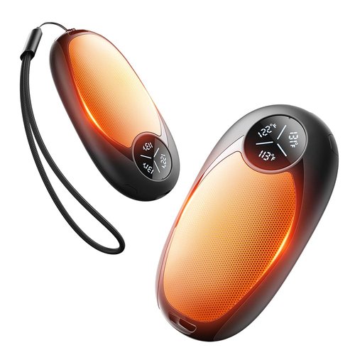 Hand Warmers Rechargeable 2 Pack Electric Hand Warmers Magnetic, 24Hrs Long Soft Heating Pocket Heater Gifts for Men Women Christmas Hiking Golf Hunting Ski (Black)