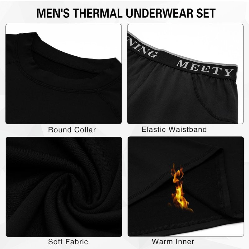 MEETYOO Men's Thermal Underwear Set Sport Long Johns Base Layer
