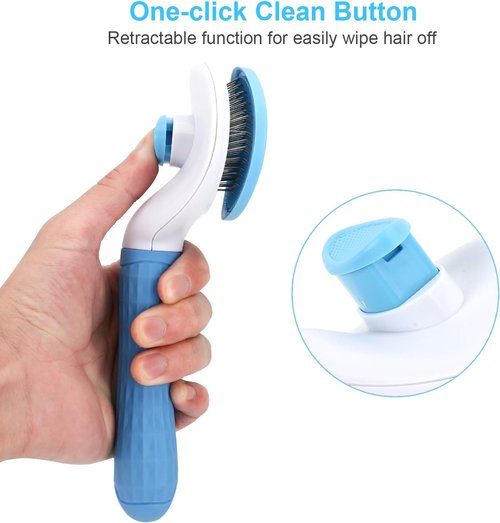 Depets Self-Cleaning Slicker Brush | Pet Grooming Tool for Dogs, Cats & Bunnies - Effortless Shedding Removal