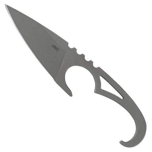 CRKT SDN Fixed Blade Knife with Sheath: Lightweight EDC Outdoor Knife, Stainless Steel with Thermoplastic Sheath 2909, Gray