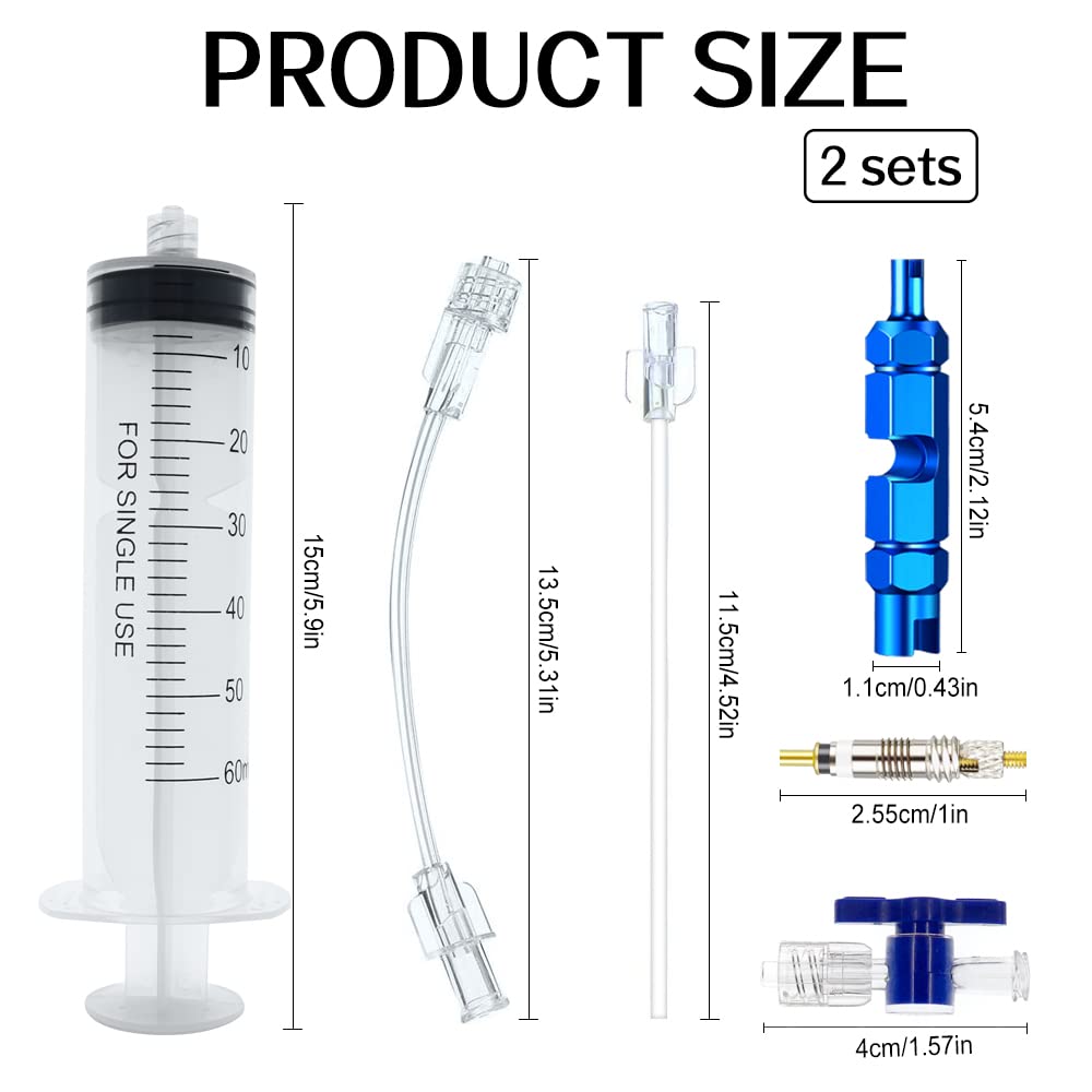 Chihutown 8Pcs Cycling Syringe Kit, Tubeless Tire Sealant Injector with Switch, Presta Valve Core and Removal Tool, No Tubes Tire Sealant Bicycle (White)
