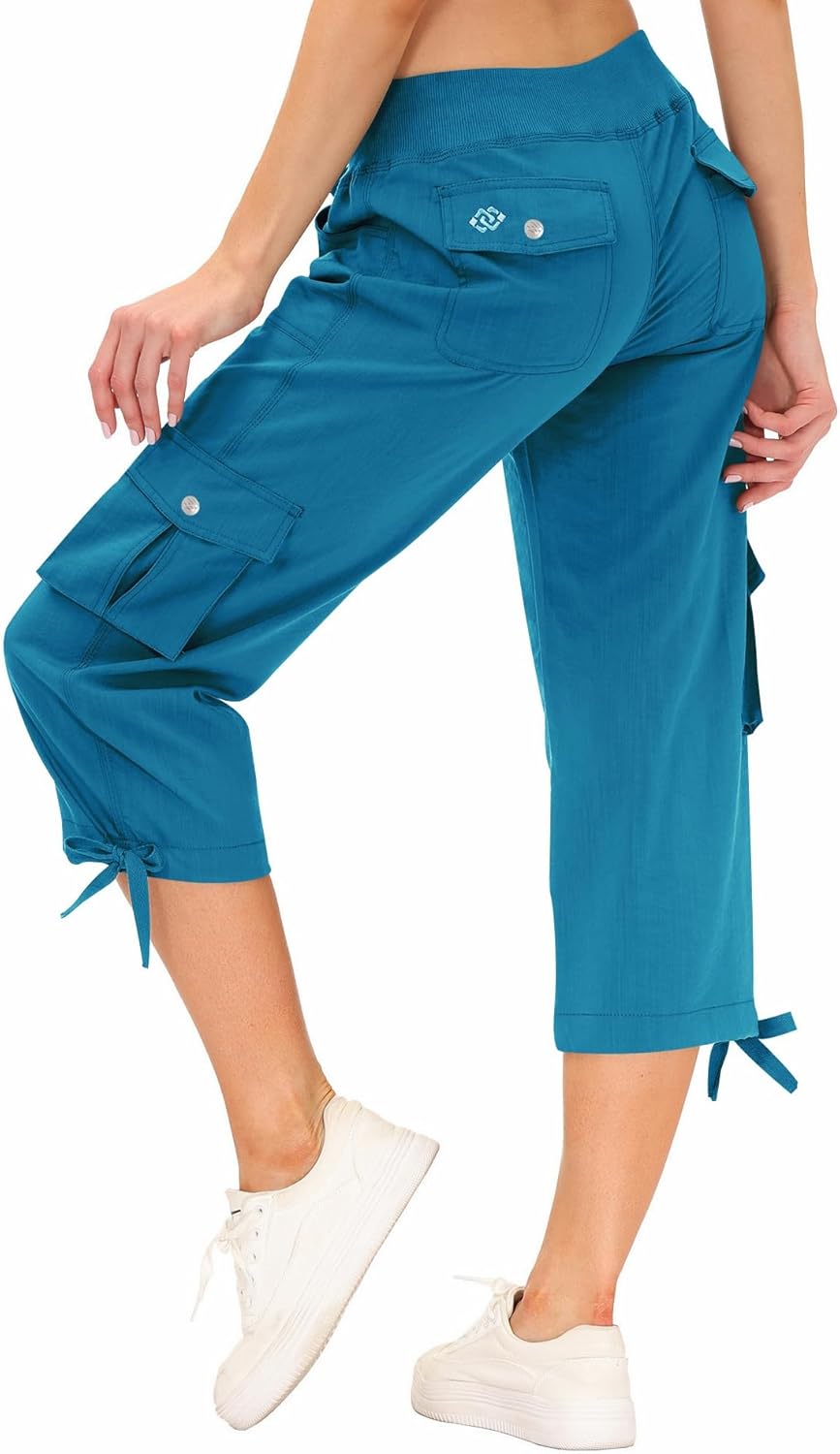 MoFiz Women's Capri Pants - Lightweight Casual Cargo with Pockets for Hiking | Loose Fit & Dressy