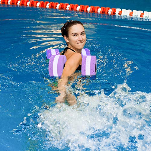 SEWACC Aquatic Dumbbells – Foam Water Weights for Pool Exercise (2 Pcs, Purple)