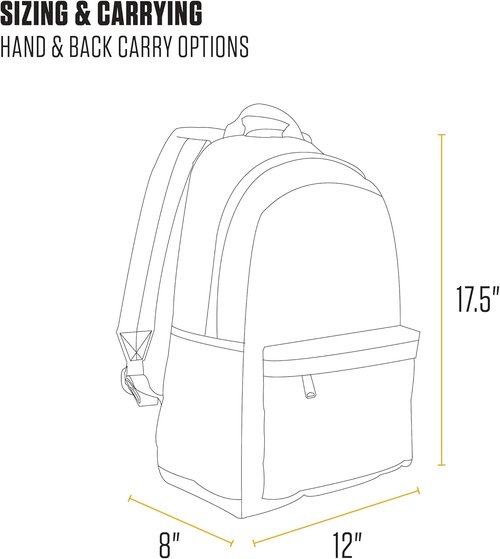 Carhartt 21L Classic Laptop Backpack - Water-Resistant Design with 15" Laptop Sleeve | Black