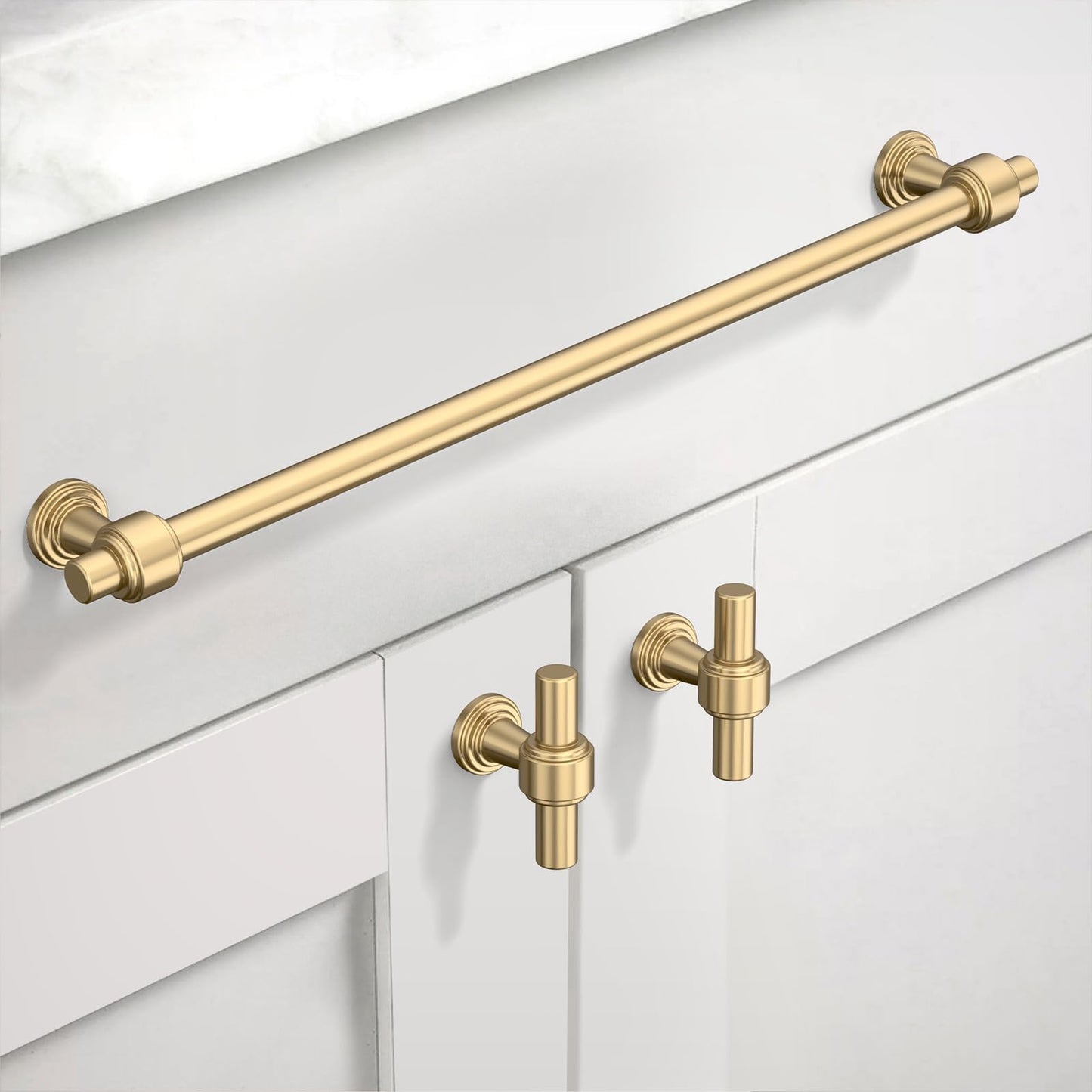 Asidrama 10 Pack 10 Inch(254mm) Champagne Bronze Cabinet pulls Kitchen Cabinet Handles, Cabinet Pulls Kitchen Cabinet Hardware for Cupboard Drawer Pulls