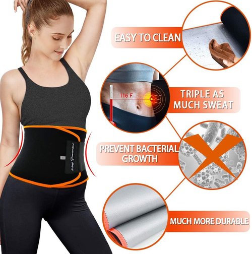 KingPavonini Waist Trimmer | Plus Size Sweat Belt for Men and Women - Enhanced Comfort & Support