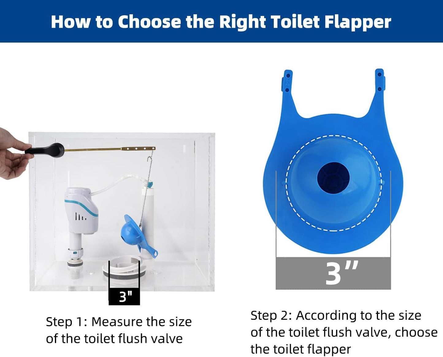 3 Inch Toilet Flapper Replacement, Large Premium Toilet Tank Flapper Fit for Gerber, Silicone Stopper Flapper Repair Parts 3 Inch Toilet Flush Valve, Easy to Install