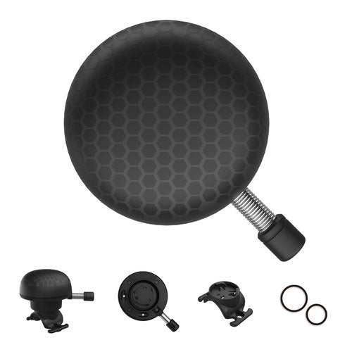 LEISPO Electric Bike Ring Bell - Loud Bicycle Horn for Adult Bikes 5 Sounds 100dB - Classic Bicycle Bells for Road Bike- Rechargeable & Water Resistant, Light Up Bike Bell for Kids & Adults (Black)