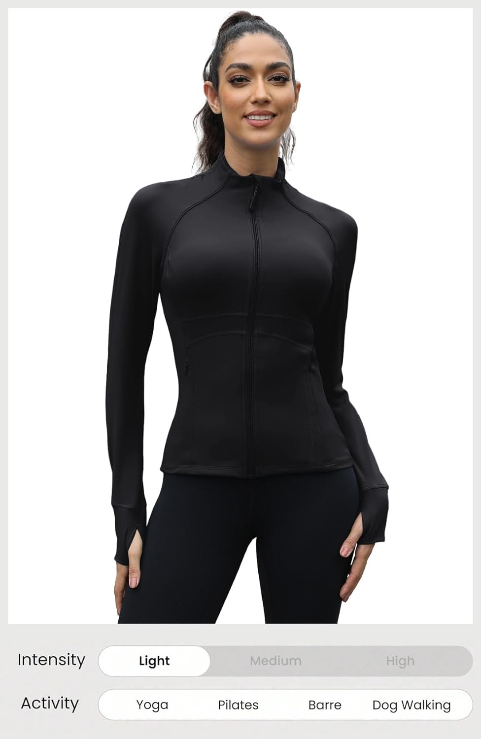 Waitfairy Zip Up Jacket for Women - Stylish Yoga & Gym Top with Thumb Holes | Perfect for Running & Workouts