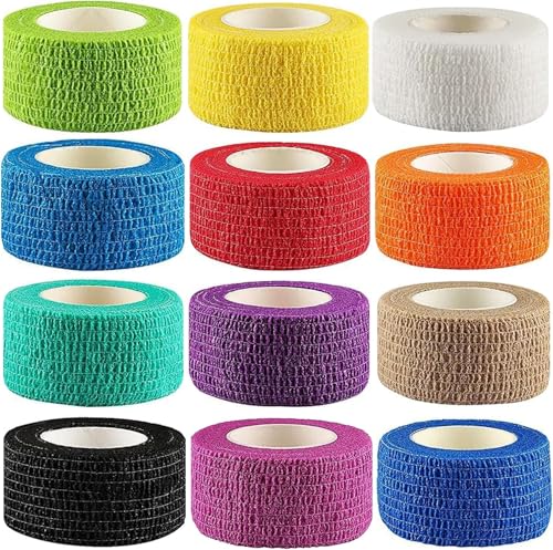 Self-Adhesive Bandage Wrap - 12 Pack 1" x 5 Yards