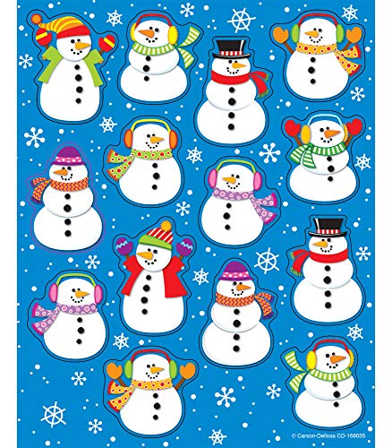 Snowman Stickers - 6 Sheets of Colorful Winter Stickers (84 pc)