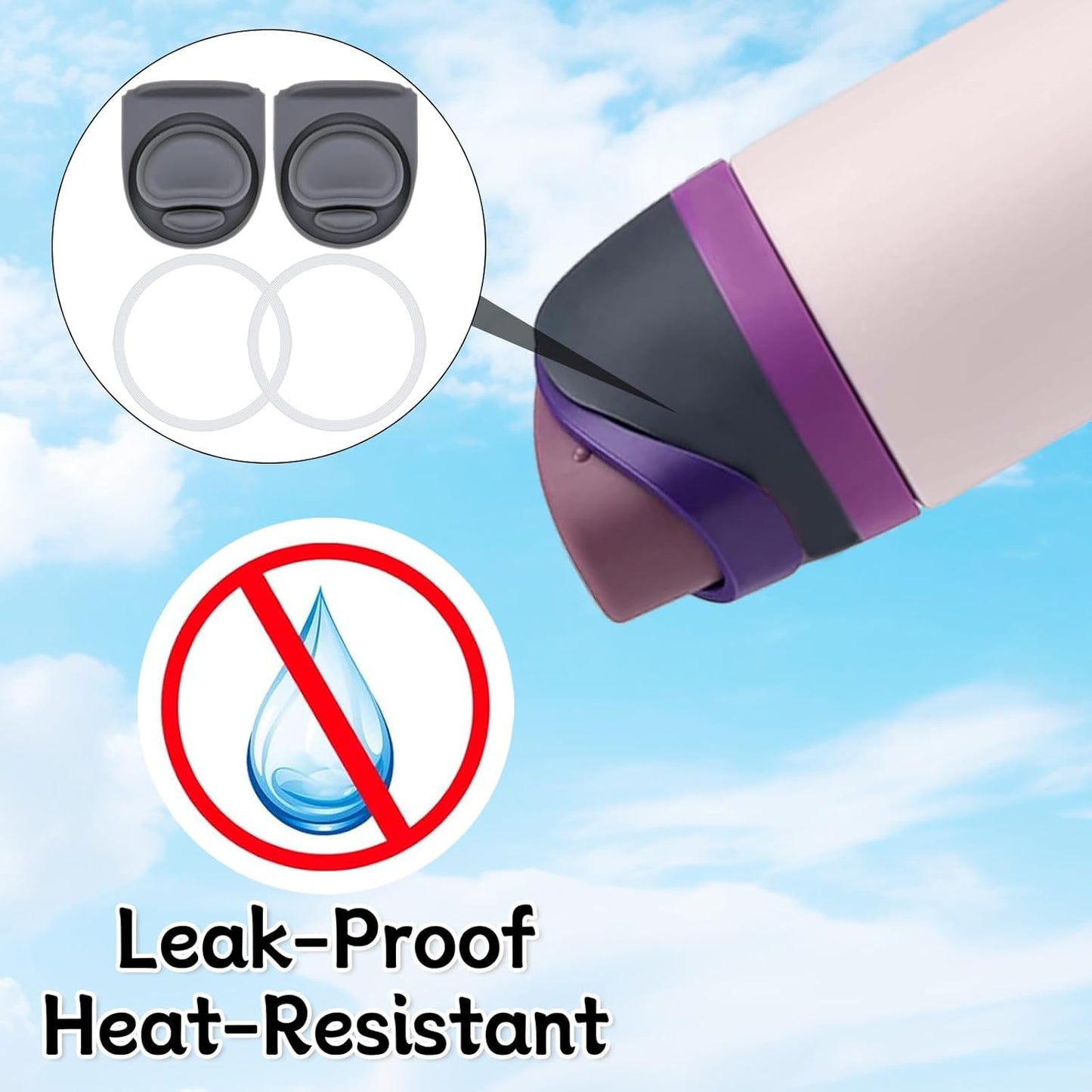 Owala | Replacement Lid Rubber Seal Stopper & O-Ring Gasket Set - Compatible with 24/32 oz Water Bottles