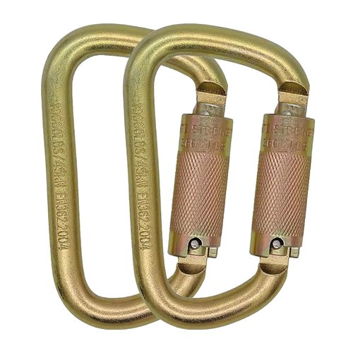 Heavy Duty Carabiner Clip Auto-Locking Climbing Carabiner 45KN=10000IBS Twist Lock Carabiner for Outdoor Climbing, Mountaineering, Rappelling, Camping, Hiking, Swing (CE Rated,D Shape),Gold