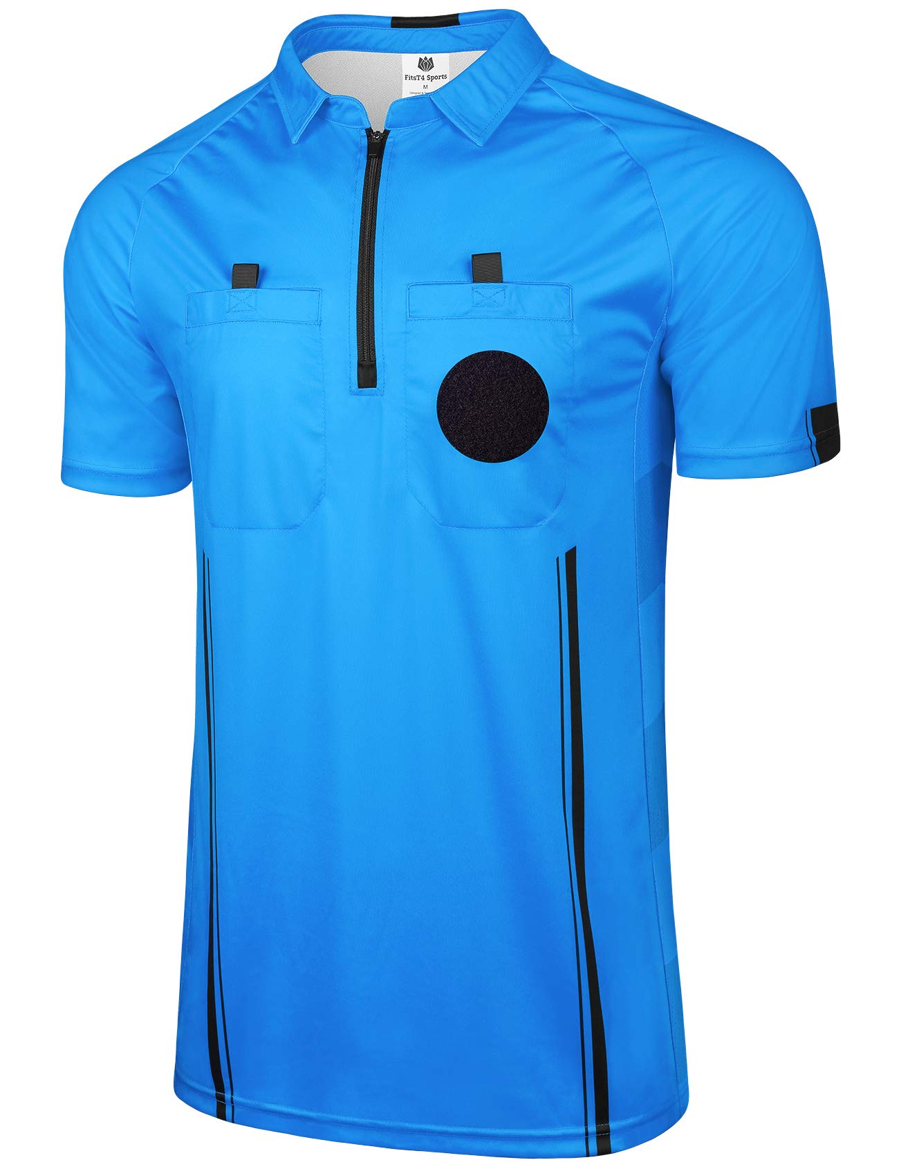 FitsT4 Sports Pro Soccer Referee Jersey Short Sleeve Ref Shirts Blue 3X-Large