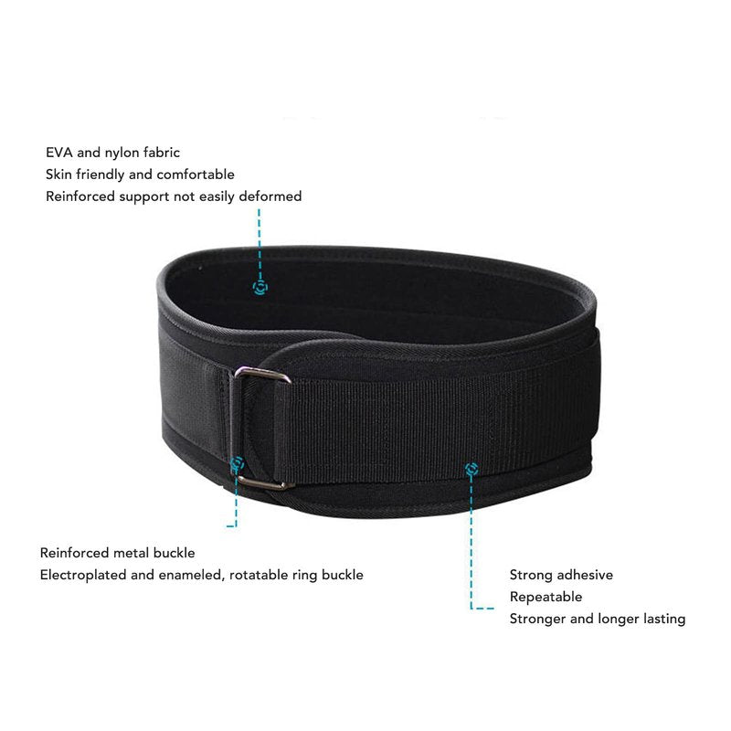 PenRux Lumbar Waist Support Belt, Adjustable Fade Resistant Lumbar Support Belt, Rotating Ring Buckle, Reverse Stretch Reinforced Metal Buckle for Sports (L)