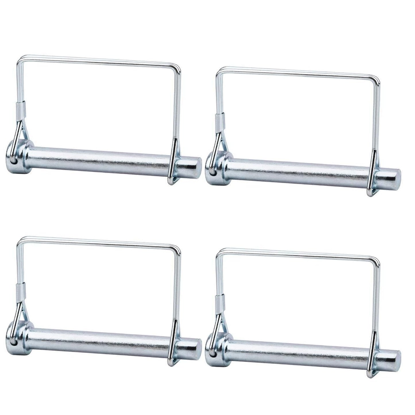 2 Pack 3/8x4inch Trailer Coupler Pin, Heavy Duty Hitch Pin Towing Hitch Accessories Safety Wire Lock Pin Clip for Towing, Secure PTO Shaft, Trailers, RVs, Boats, and Farm Equipment