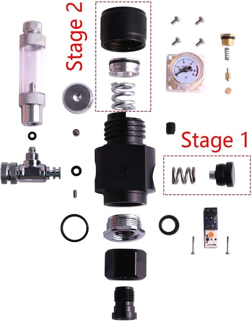 FZONE Mini Series V3.0 Aquarium CO2 Regulator - Dual Stage with DC Solenoid & Bubble Counter | Compatible with CGA320 Paintball Tank