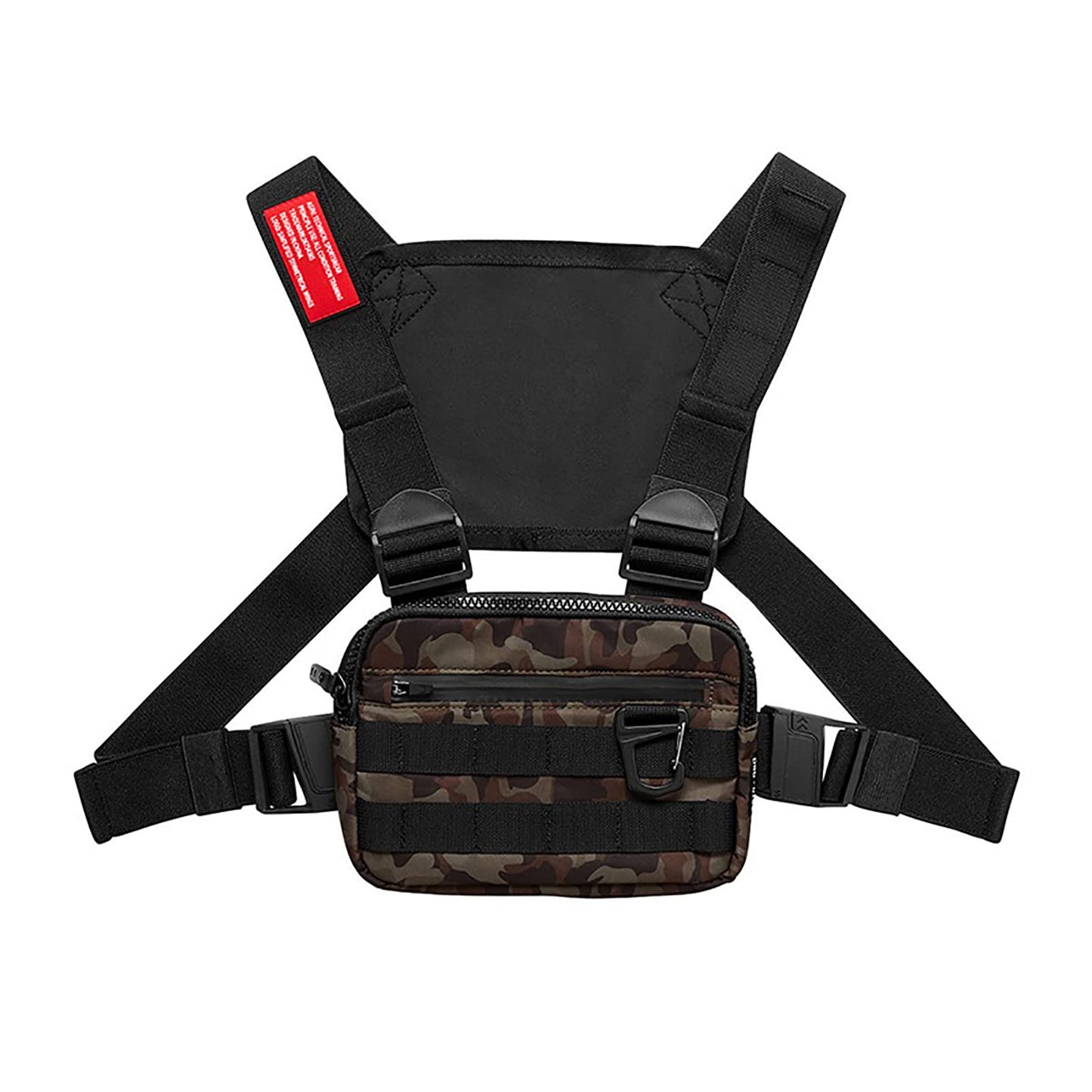 DIOTSR Running Chest Pack, Lightweight Chest Bag for Workout, Running Tactical Backpack with Extra Phone Holder for Outdoors,Cycling (Black)