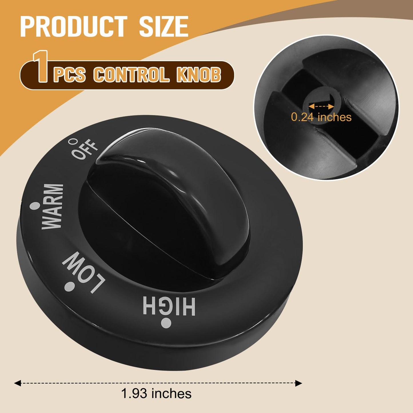 Dairrr Fuuu Slow Cooker Knobs Replacement for Hamilton Beach Crock Pot 6 Quart and 10 Quart 33195 33261, Crock Pot Control Knob Replacement Adjustable, Replacement Knob Part, 1 Pack