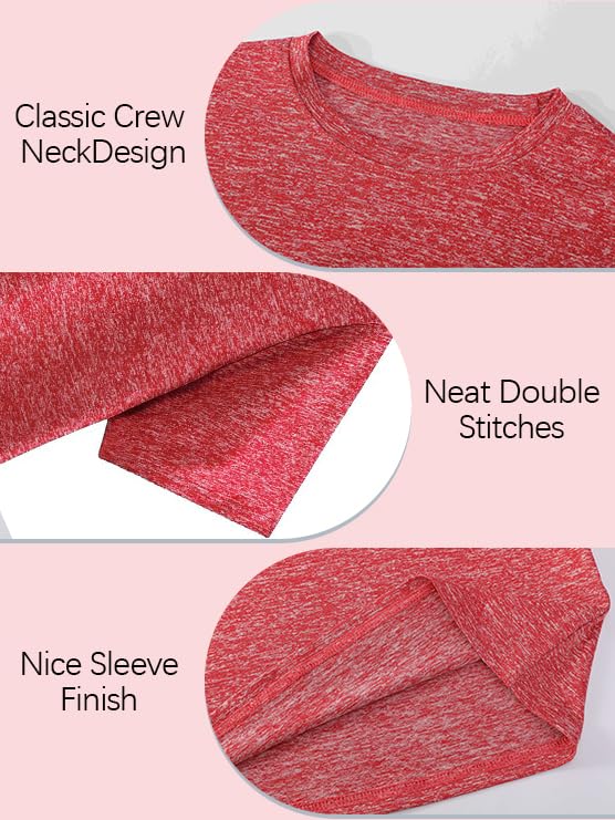 Quick Dry Sport T-Shirt for Girls & Teens - Red, 12-14 Years
