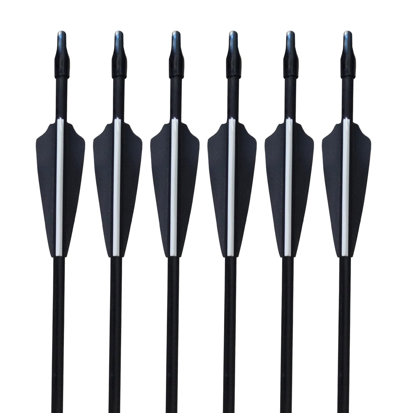 GPP 28" Fiberglass Archery Target Arrows - Practice Arrow or Youth Arrow for Recurve Bow - 12 Pack,Black Vanes