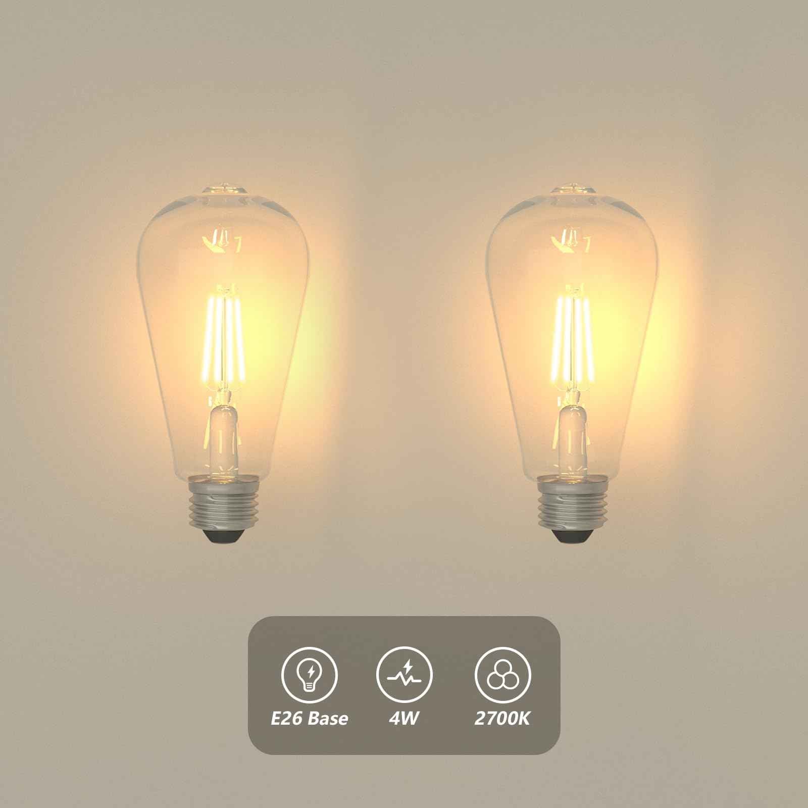 ThyFenno 2 Pack E26 LED Bulbs Battery Operated Wall Sconce, Dimmable Replacement Bulbs