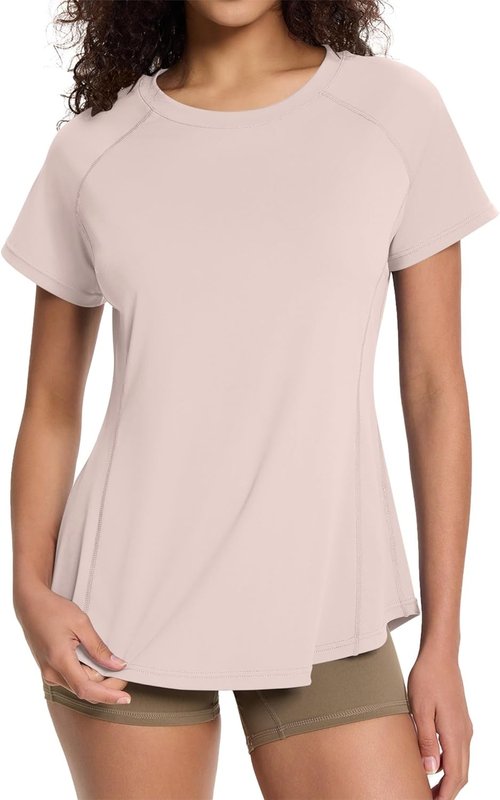 Loovoo Women's Workout Tops - Loose Fit Breathable Activewear | Quick-Dry Gym Tee
