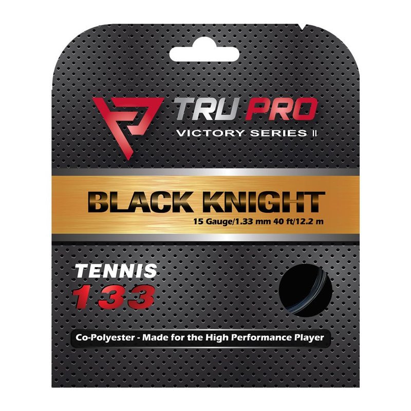 Tier One Sports TRU PRO Black Knight - Tennis String Set (Poly): for the Tournament Player (15g (1.33 mm), 12.2 m, Black)