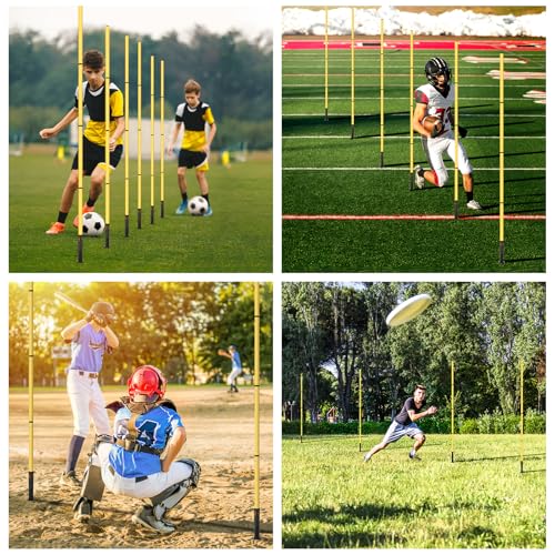 Soccer Agility Training Set - 6 Poles, Agility Ladder, 10 Cones
