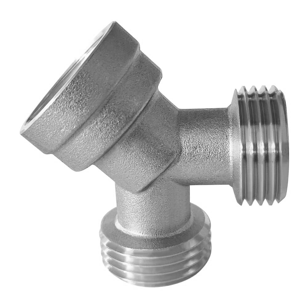 Joywayus Brass Nickel Plating 3/4" GHT Y Shaped Connector for Steam Dryer and Washing Machine Hoses