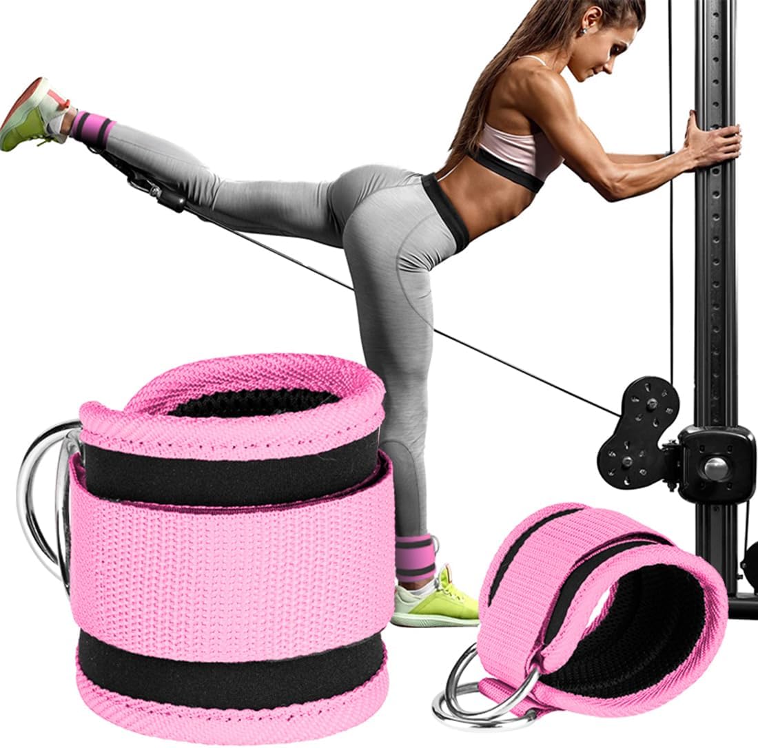 Skiennix Ankle Resistance Bands - Adjustable Padded Straps for Glute Kickback | 1 Pair