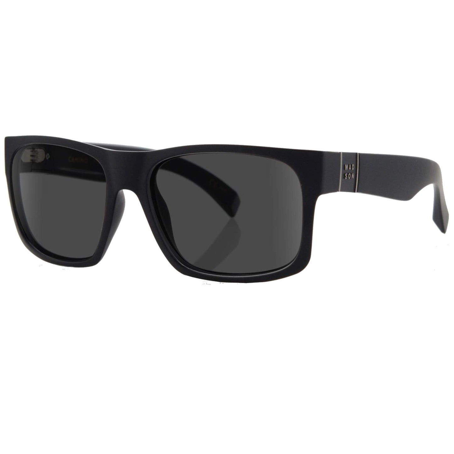 MADSON Camino Black Matte/Grey Polarized Sunglasses - Men's, UV Protection…