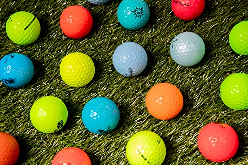 48 Recycled Colored Golf Balls Bundle - AAA Quality, Includes Mesh Carrying Bag - Variation 48