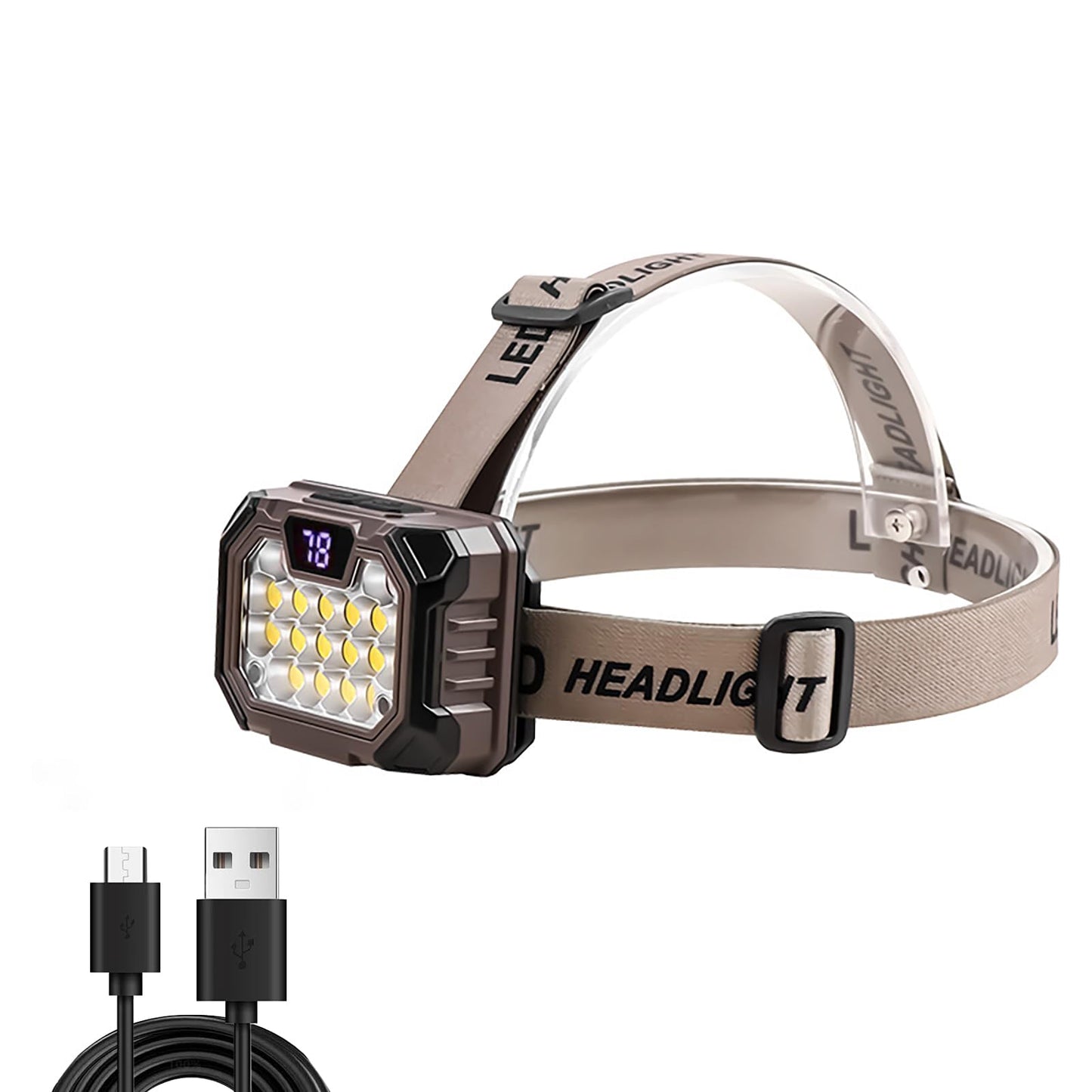 LED Headlamp Rechargeable Battery Powered Hard Hat 5 Light Mode 1000 Lumen Usb C Waterproof Bright Outdoor Camping Essential Fishing Gear Hiking Accessories Hunting Running Survival Power Outage Gifts