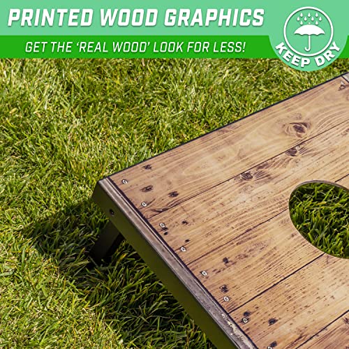 Rustic Cornhole Set with 2 Boards, 8 Bean Bags & Carry Case