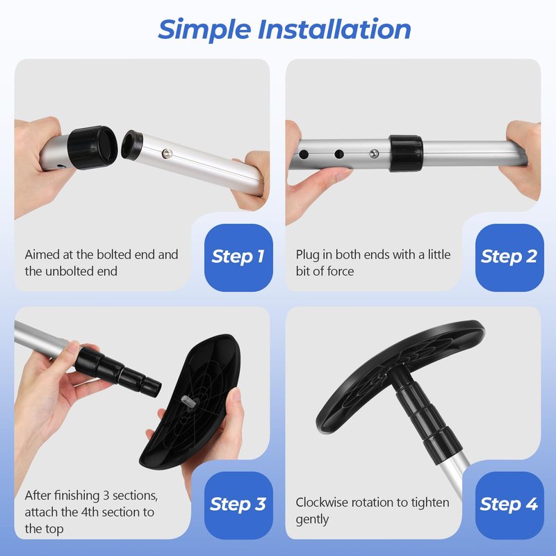 MultiOutools Golf Travel Bag Support Rod, Sturdy Aluminum Alloy Pole with ABS Cover Protector Golf Support System to Protect Club from Impacts, Blue