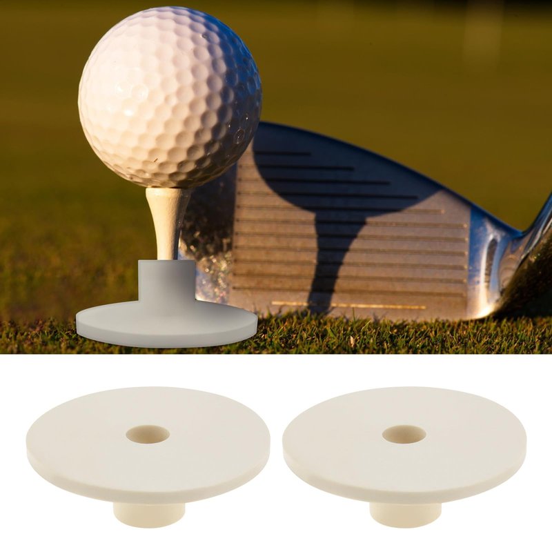 YINETTECH 5pcs Golf Rubber Pad Holders Golf Ball Rubber Tees 56x21mm for Outdoor Golf Courses Indoor Batting Mats Off White Golf Training Aids