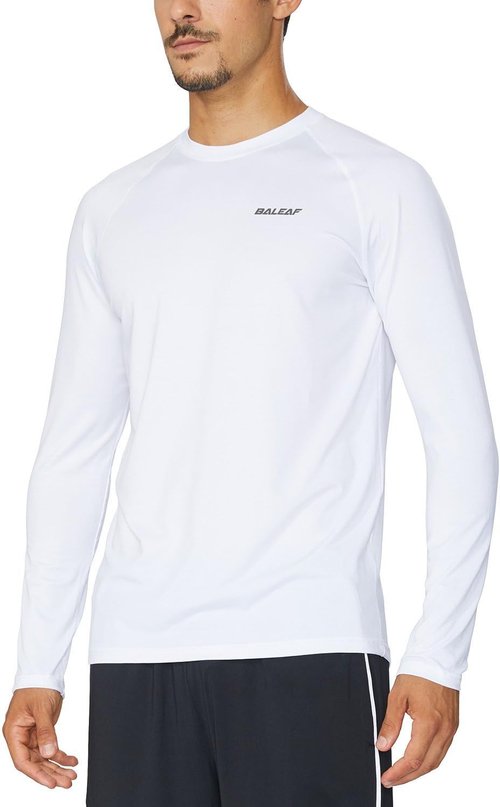 Baleaf Men's Long Sleeve Running Shirt - Quick Dry Athletic Tee for Workouts | Lightweight & Soft
