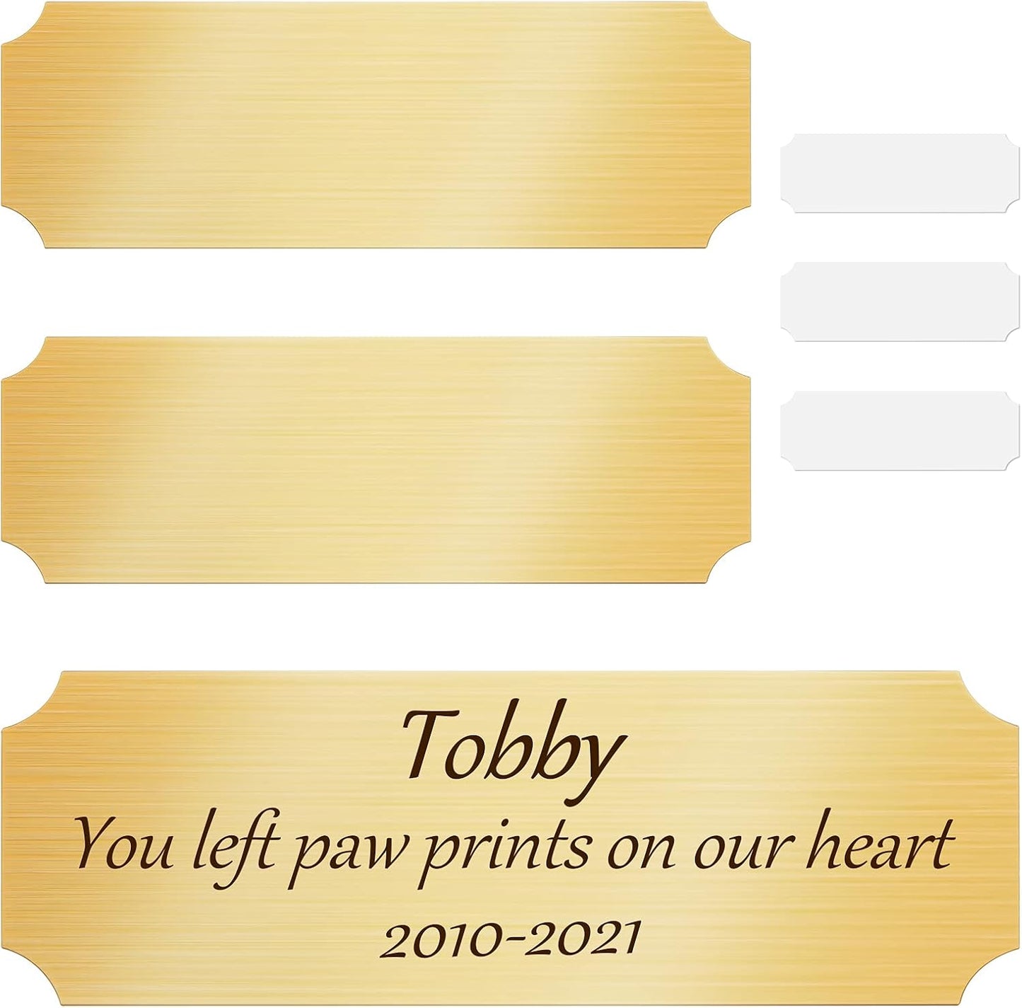 Regine Switzerland Personalized Name Plates - Custom Engraved Gold Aluminum Frame | 3 x 1 Inch (Set of 3)