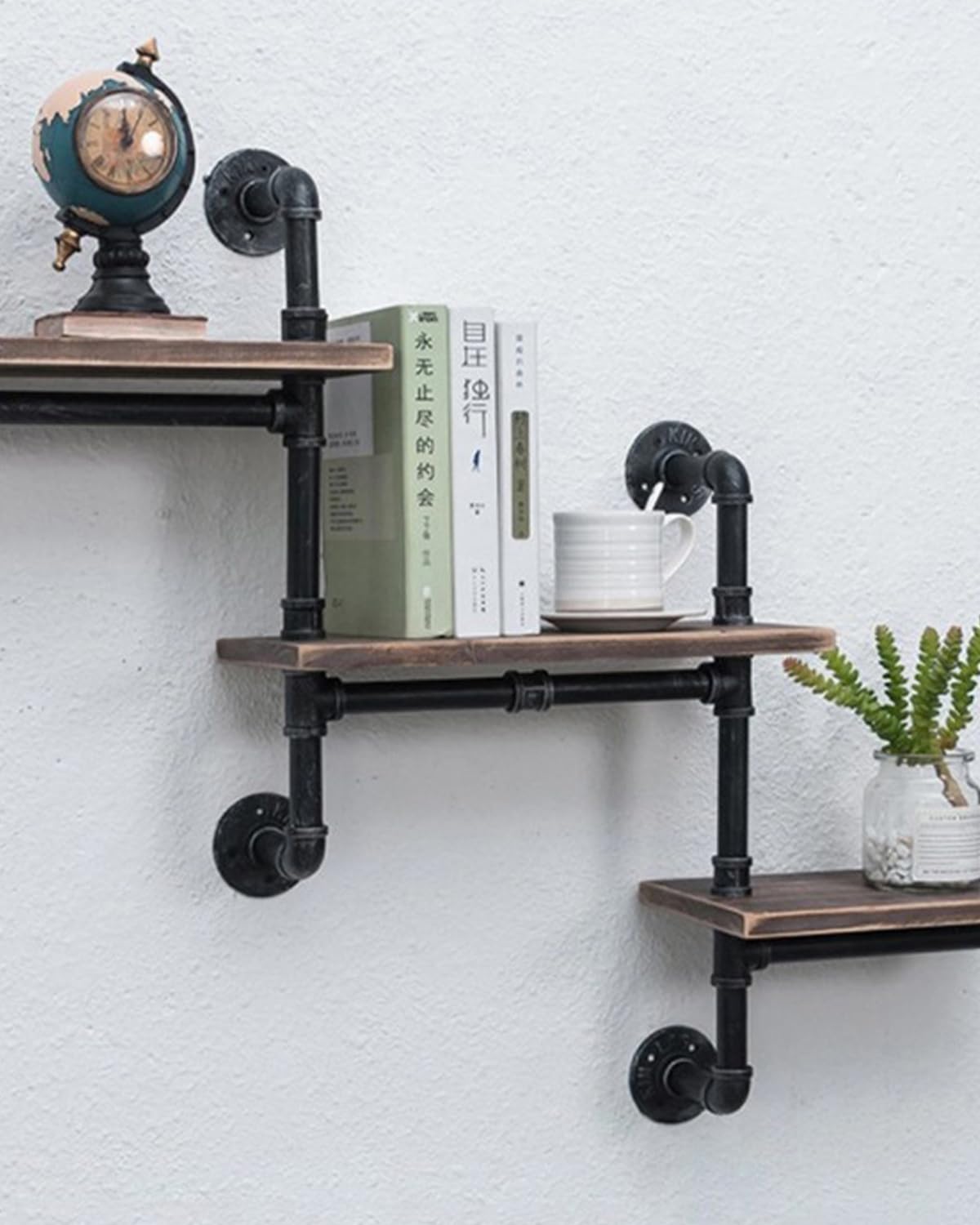 AGUTEA Black Durable U-Clamps Metal Pipe Clamps Double Hole Double Hole Pipe Strap DIY U-Bracket (Pack of 6) (1/2 INCH)