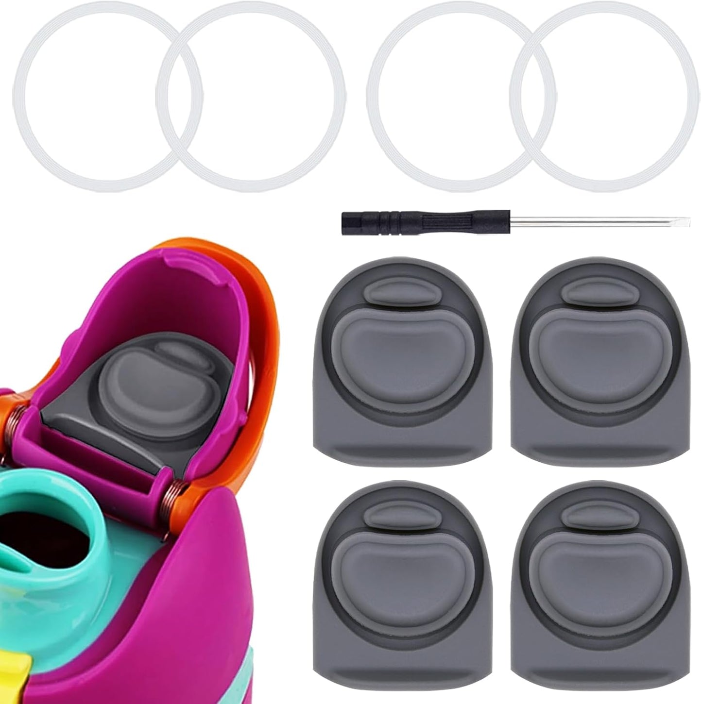 Owala Replacement Rubber Stopper & O-Ring Gasket - Compatible with 24oz & 32oz Water Bottles