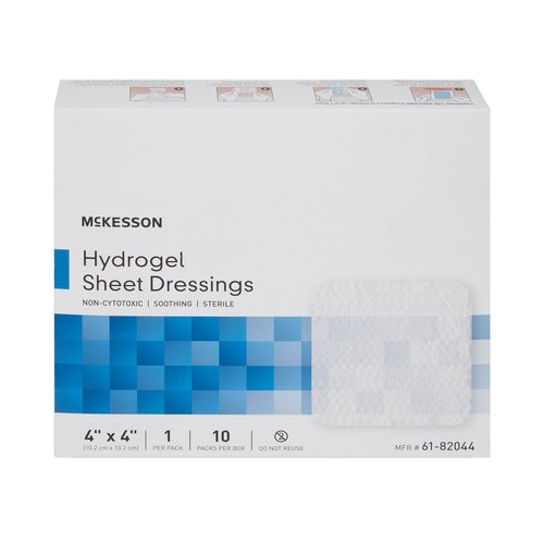 McKesson Hydrogel Sheet Dressing, Sterile, 4 in x 4 in, 10 Count
